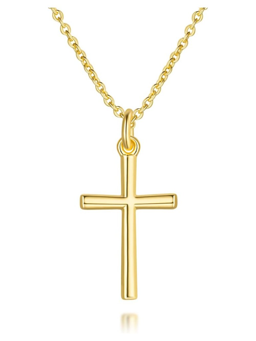 14K Gold Plated Cross Necklace for Women Dainty Chain